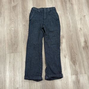 VTG 60s 70s Men's 25x26.5 Wool Dark Blue Pleated Relaxed Loose Fit Slacks Pants